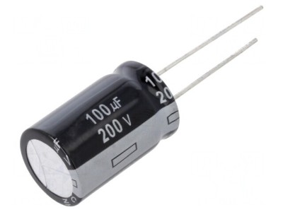 Condensator electrolitic 100uF 200V THT 16x25mm foto