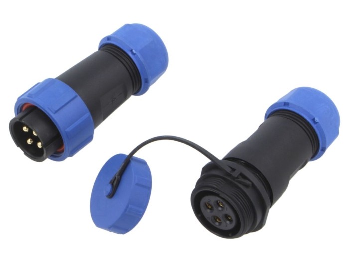 Conector circular 4 pini IP67 500V