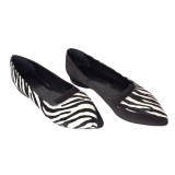 Balerini din piele intoarsa cu insertie animal print River Black