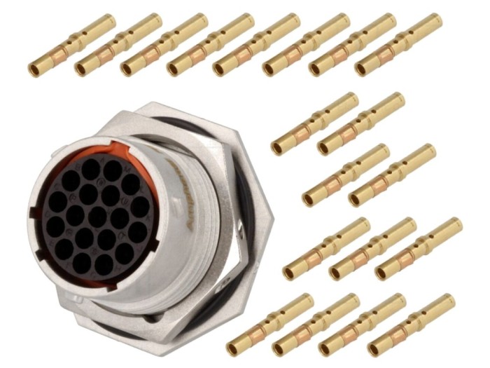 Conector circular RT360 mamă 19 pini, IP67