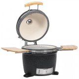 Kamado Grătar cu afumătoare din ceramică 44 cm, vidaXL