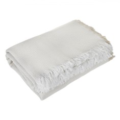 Cuvertură Canapea, Model Franjuri, Culoare Ecru, Dimensiuni 340x180cm, Compoziție 45% Bumbac - 55% Poliester