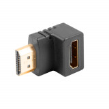 Cumpara ieftin Adaptor Lanberg 42740, HDMI tata la HDMI mama, unghi 90 grade in jos