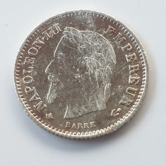 Franța 20 centimes 1868 A/Paris argint Napoleon lll