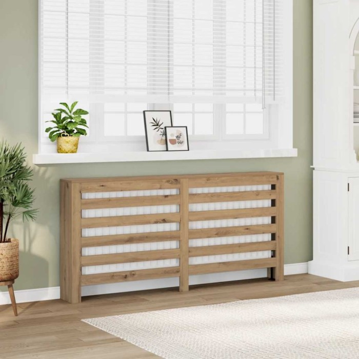 vidaXL Mască pentru calorifer stejar artizanal 149x20x82 cm lemn 852707