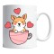 Cana alba personalizata &quot;cute corgi&quot;, INOVATIX&reg;. 330ml