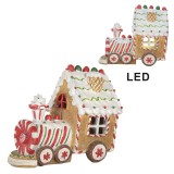 Cumpara ieftin Trenulet Craciun muzical polirasina multicolora cu led 21x12x17 cm