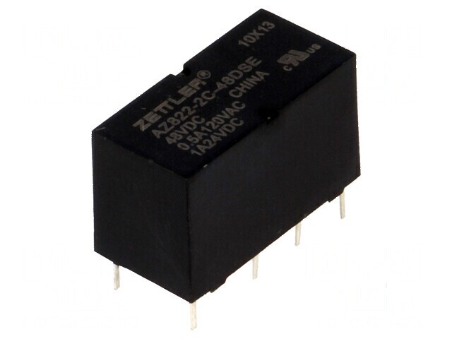 Releu electromagnetic DPDT 48VDC 2A 0,5A/120VAC PCB