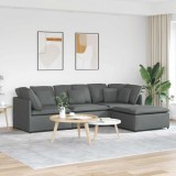 vidaXL Canapea modulară cu taburet și perne material textil gri &icirc;nchis 3321298