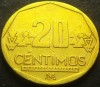 Moneda exotica 20 CENTIMOS - PERU, anul 2001 * cod 3905, America Centrala si de Sud