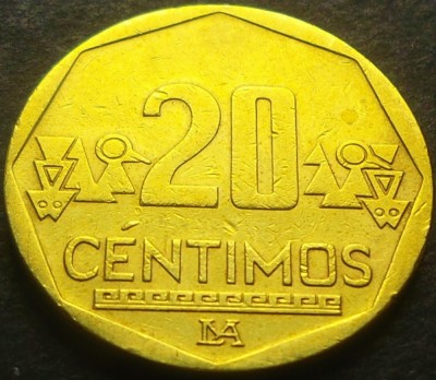 Moneda exotica 20 CENTIMOS - PERU, anul 2001 * cod 3905 foto