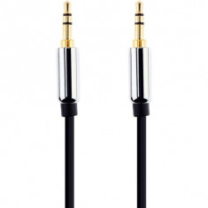 Cablu Plat Jack - Jack 3.5mm AUX (Negru) 3 Metri foto