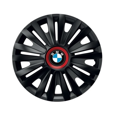 Set 4 capace roti Negre Cu Inel Rosu Royal R16 pentru gama auto BMW foto