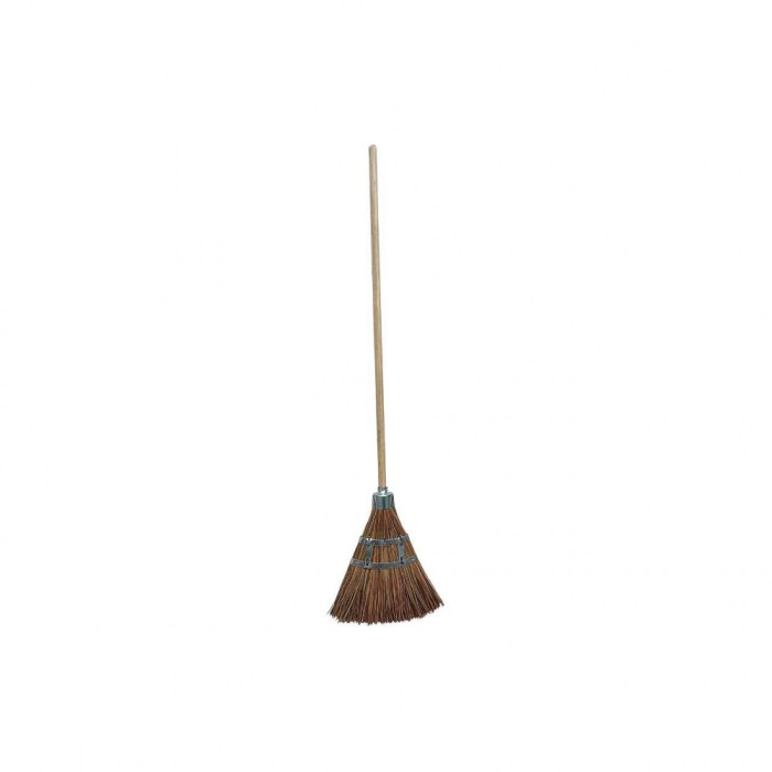Matura piassava lamela metal dubla, fibra naturala palmira, coada lemn DSH 491139
