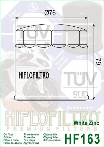 Filtru Ulei HF163 Hiflofiltro BMW 11 00 1 341 616 , 11 42 1 460 697 , 11 42 1 46 Cod Produs: MX_NEW HF163PE