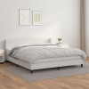 VidaXL Pat box spring cu saltea, alb, 180x200 cm, piele ecologică 3130674