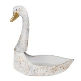 Cumpara ieftin Suport ghiveci flori metal alb antichizat auriu Lebada 40x21x40 cm