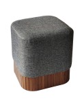 Cumpara ieftin Taburet textil gri mdf maro 42 x 42 x 45 cm