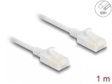 Cablu de retea RJ45 Cat.6A UTP pentru uz industrial Slim 1m Alb, Delock 80359