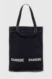 Samsoe Samsoe geanta de bumbac culoarea negru