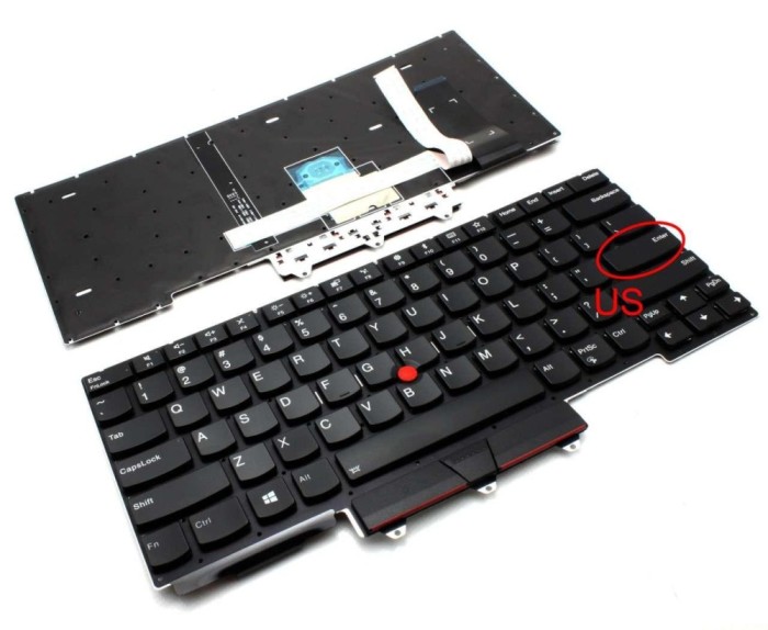 Tastatura Lenovo SN20U63672-01 iluminata layout US fara rama enter mic, ThinkPad E14 GEN 1 2020 iluminata