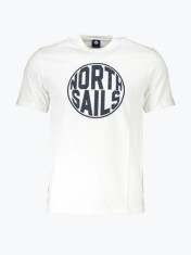 Tricou barbati din bumbac cu imprimeu cu logo si croiala Regular fit alb, S foto