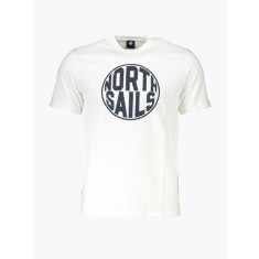Tricou barbati din bumbac cu imprimeu cu logo si croiala Regular fit alb, S