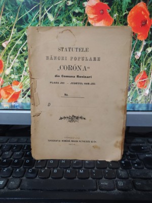 Statutele Băncei Populare Corona Coroana din comuna Rovinari, plasa Jiu, județul Gorj, T&amp;acirc;rgu Jiu 1904, 013 foto