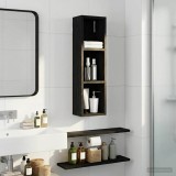 vidaXL Dulap de perete pentru baie Stejar Negru 20 x 14 x 70 cm 889296