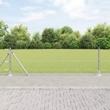 VidaXL Gard Hexagonal 0.4x10 m Oțel Zincat, Posturi de Gard vidaXL cu Plăci de Bază 7 pcs &Oslash;32mm 50cm Oțel Zincat