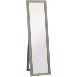 HOMCOM Oglindă Autoportantă Modernă, 37x157 cm, Oglindă de Perete și de Podea &icirc;n Mărime Naturală cu Ramă din Lemn și Suport, pentru Dormitor, Living ș