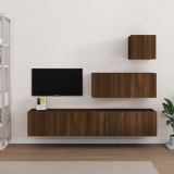 VidaXL Set dulapuri TV, 4 piese, stejar maro, lemn prelucrat