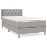 Cumpara ieftin Pat continental cu saltea, gri deschis, 80x200 cm, textil