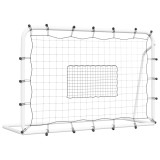 Cumpara ieftin Plasa de ricoseu fotbal alb si negru, 184x61x123 cm, otel si PE