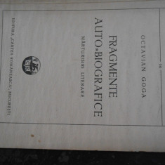 O.Goga, Fragmente autobiografice, ed. Cartea Romaneasca, 47 pag.