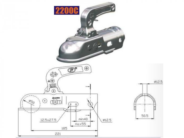 Cupla remorca rotunda 2300C ManiaCars