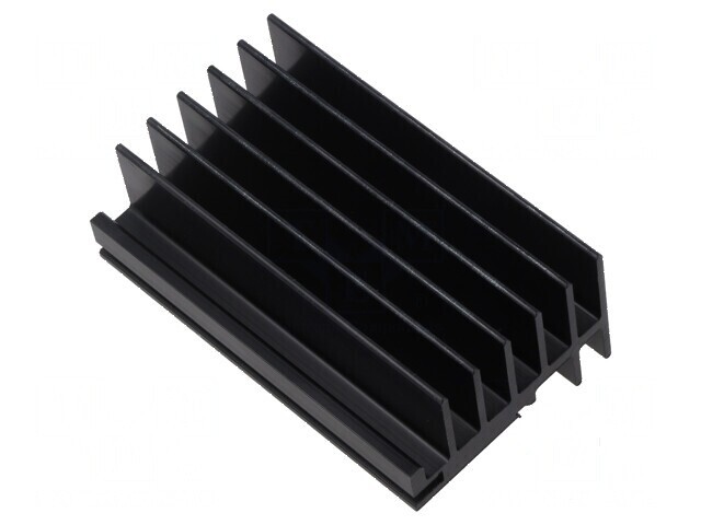 Radiator extrudat cu aripioare neagră