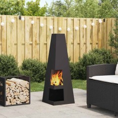 vidaXL Cuptor de foc Negru 35 x 35 x 100 cm Oțel laminat la rece 858946