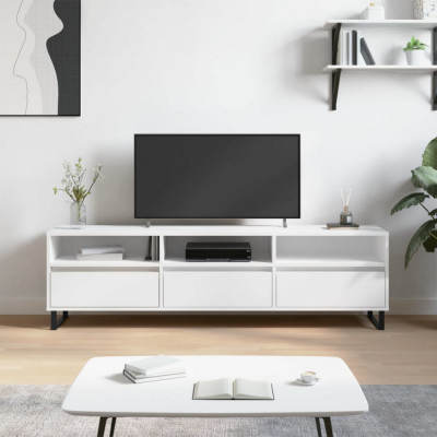 vidaXL Comodă TV, alb, 150x30x44,5 cm, lemn prelucrat foto