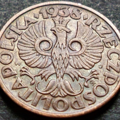 Moneda istorica 1 GROSZ - POLONIA, anul 1938 * cod 2806 A