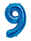 Balon Folie Cifra 9 Albastru - 100 cm