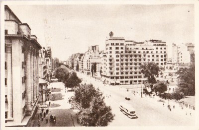 AMS# - ILUSTRATA/VEDERE BUCURESTI, BULEVARDUL NICOLAE BALCESCU 1956, CIRCULATA foto