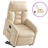 VidaXL Fotoliu rabatabil electric cu ridicare, bej, microfibră 3303106