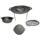 Cumpara ieftin Disc pentru gratar, fonta, tip grill, cu picioare, set 4 piese, 49.5 cm, Weekend