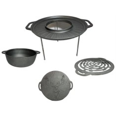 Disc pentru gratar, fonta, tip grill, cu picioare, set 4 piese, 49.5 cm foto