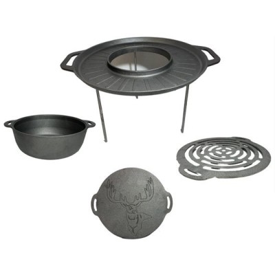 Disc pentru gratar, fonta, tip grill, cu picioare, set 4 piese, 49.5 cm foto
