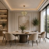 Candelabru Cristal HERT Magno, 70W, 6xE14, Lumina Rece/Calda/Neutra, Inaltime Reglabila, Metal si Cristal, Auriu