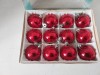 Set 12 globuri mici rosii de sticla, vechi vintage Made in Germany, Craciun, cca 4cm diametru