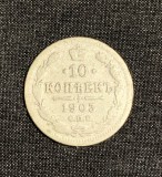 Moneda 10 copeici 1903 argint Rusia