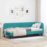 vidaXL Cadru de pat colțar cu headboard Turcoaz 80 x 200 cm Catifea 42016594